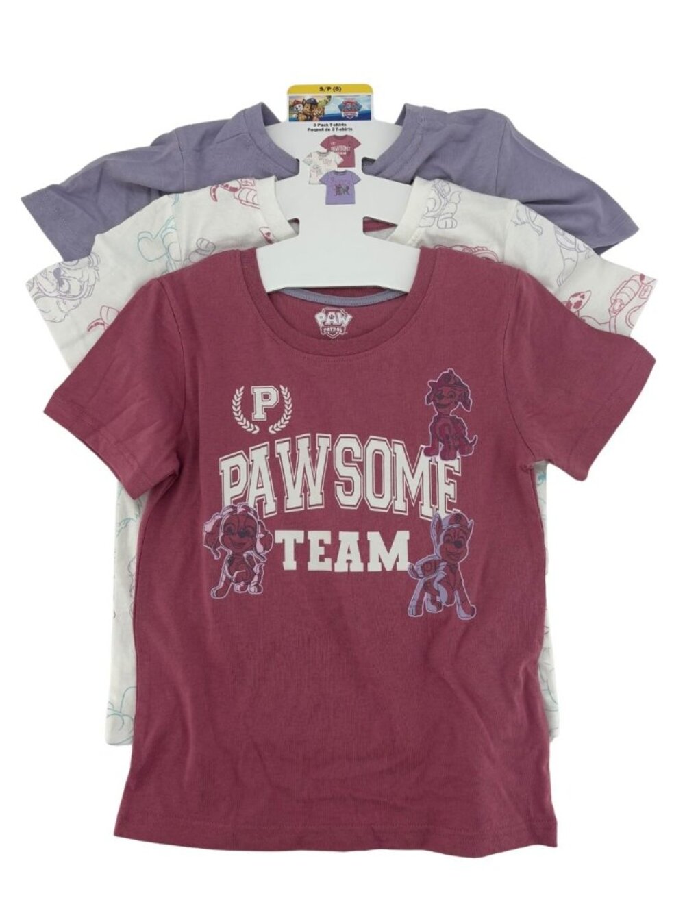 Niclelodeon Paw Patrol | Graphic Print | Girls 3 Pk T-Shirts | Size Small  **NEW